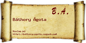 Báthory Ágota névjegykártya